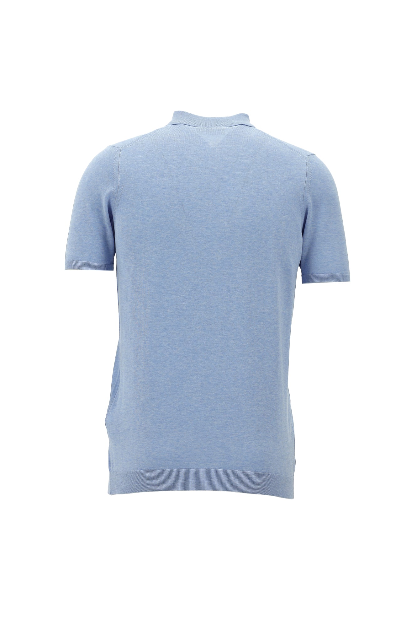 Açık Mavi Melanj Polo Yaka Regular Fit Pamuklu T-shirt