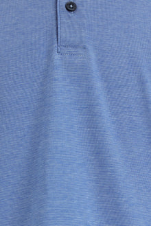 Açık Saks Mavi Slim Fit Dar Kesim Desenli Nakışlı Merserize Pamuk Polo Yaka T-shirt