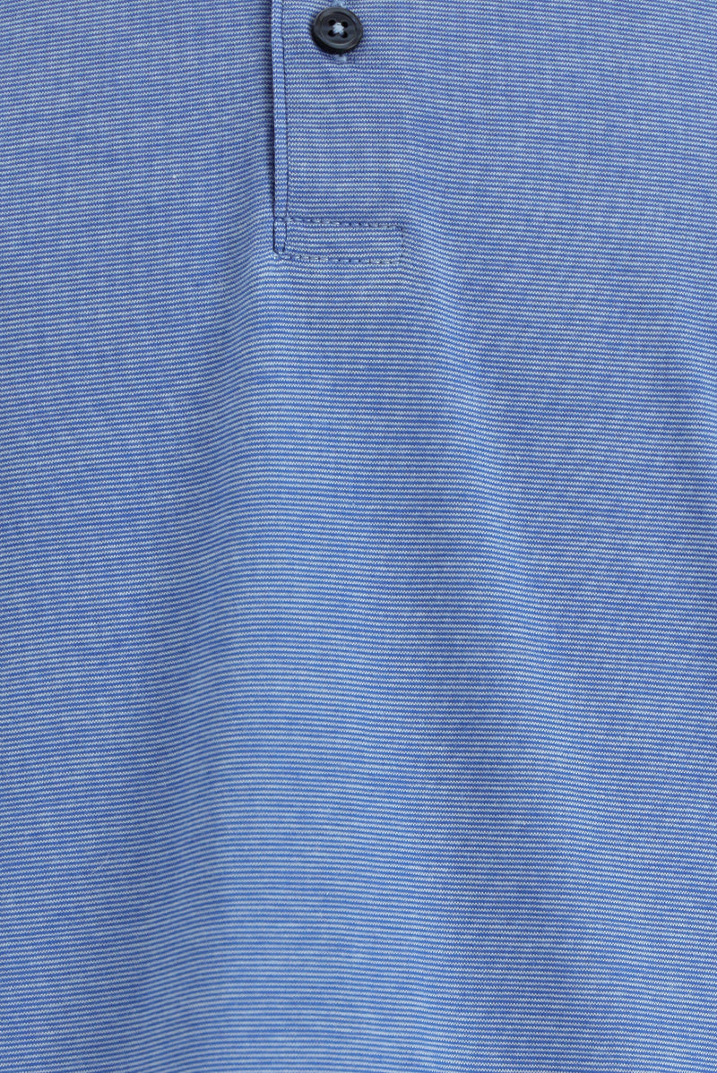 Açık Saks Mavi Slim Fit Dar Kesim Desenli Nakışlı Merserize Pamuk Polo Yaka T-shirt