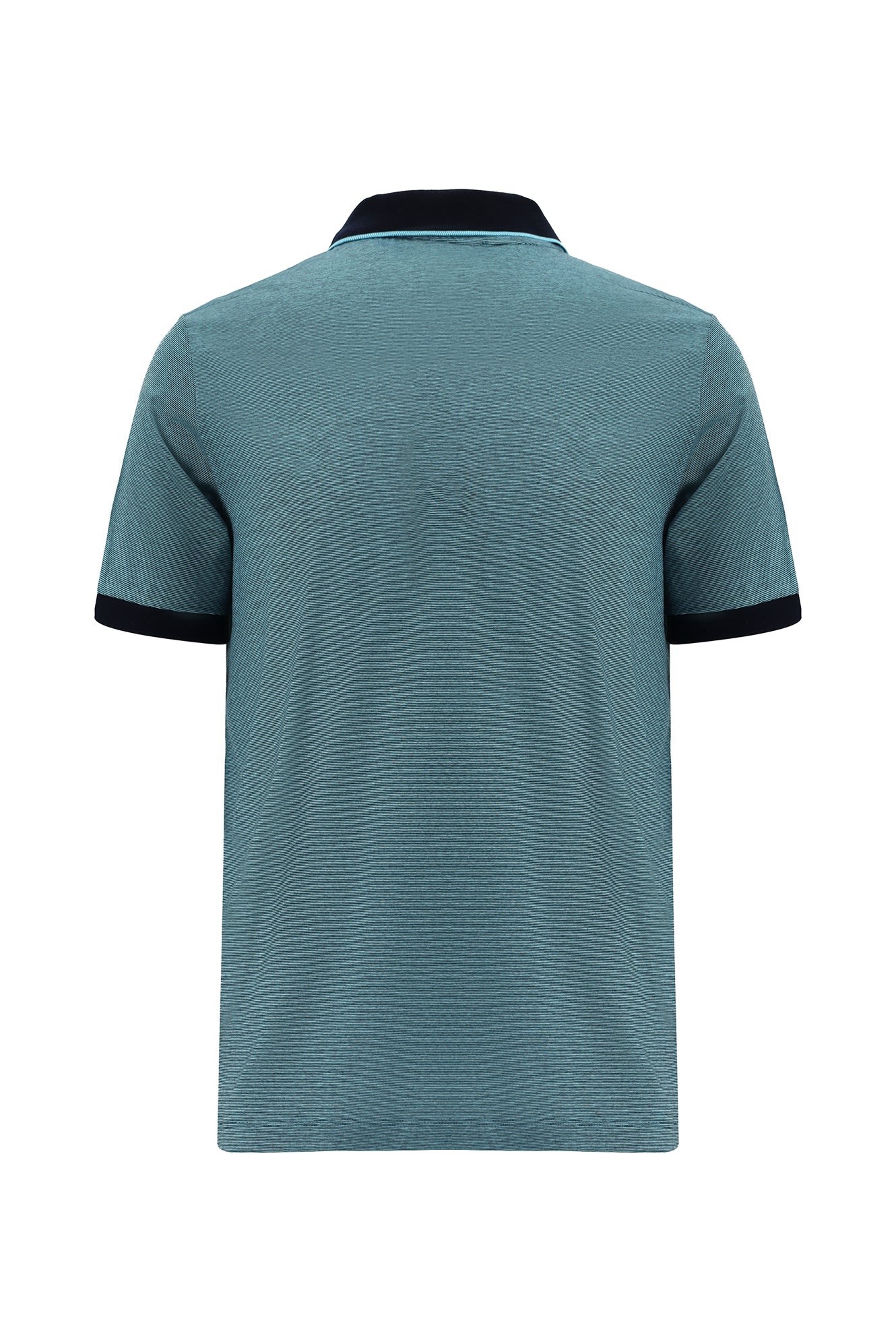 Açık Turkuaz Slim Fit Dar Kesim Desenli Nakışlı Merserize Pamuk Polo Yaka T-shirt