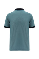 Açık Turkuaz Slim Fit Dar Kesim Desenli Nakışlı Merserize Pamuk Polo Yaka T-shirt