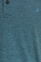Aç?k Turkuaz Slim Fit Dar Kesim Desenli Nak??l? Merserize Pamuk Polo Yaka T-shirt-Abdullah Ki??l?