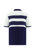 Orta Lacivert Regular Fit Pamuk Çizgili Polo Yaka T-shirt-Abdullah Ki??l?