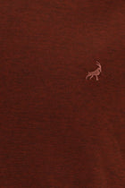 Kiremit Regular Fit Çizgili Nakışlı Merserize Pamuk Polo Yaka T-shirt