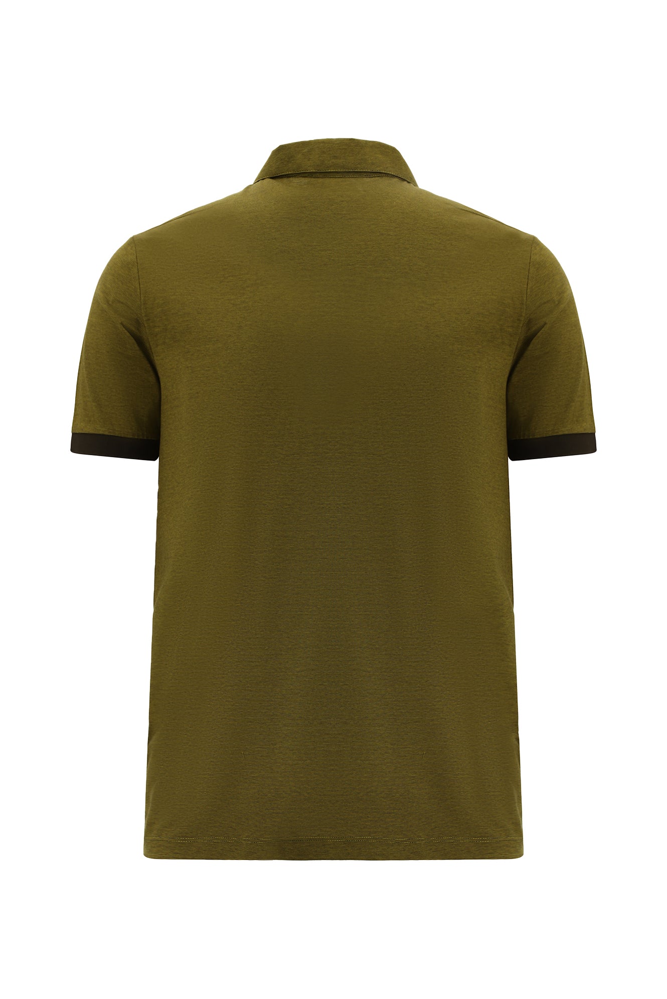 Hardal Regular Fit Çizgili Nakışlı Merserize Pamuk Polo Yaka T-shirt