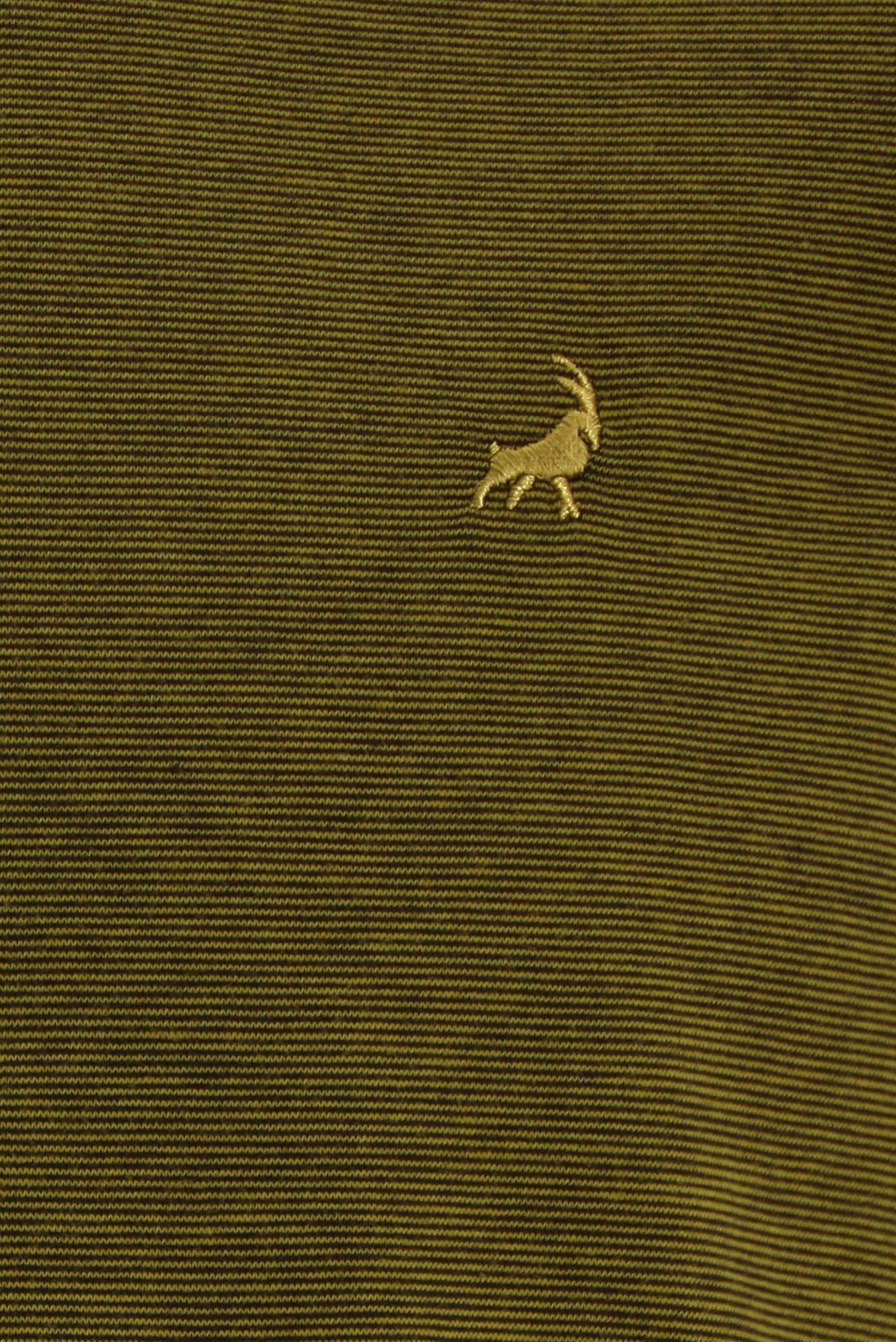 Hardal Regular Fit Çizgili Nakışlı Merserize Pamuk Polo Yaka T-shirt