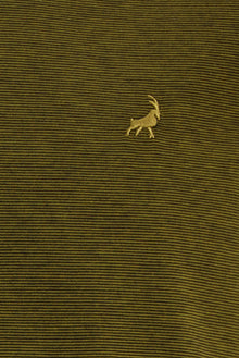 Hardal Regular Fit Çizgili Nakışlı Merserize Pamuk Polo Yaka T-shirt