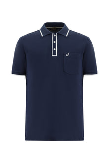 Koyu Lacivert Regular Fit Nakışlı Pamuk Polo Yaka T-shirt