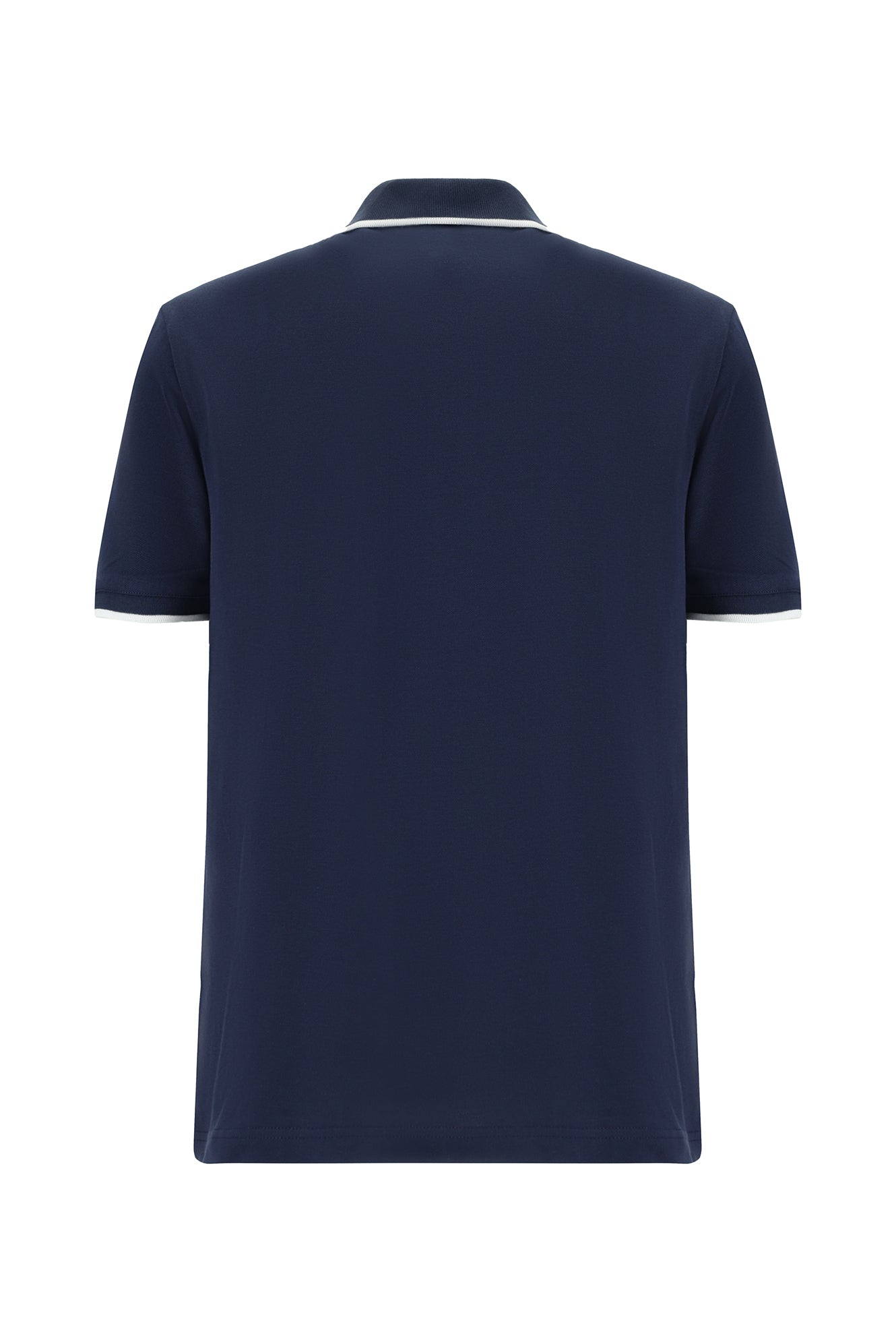 Koyu Lacivert Regular Fit Nakışlı Pamuk Polo Yaka T-shirt