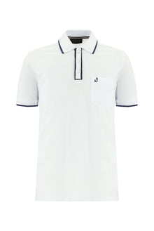 Beyaz Regular Fit Nakışlı Pamuk Polo Yaka T-shirt