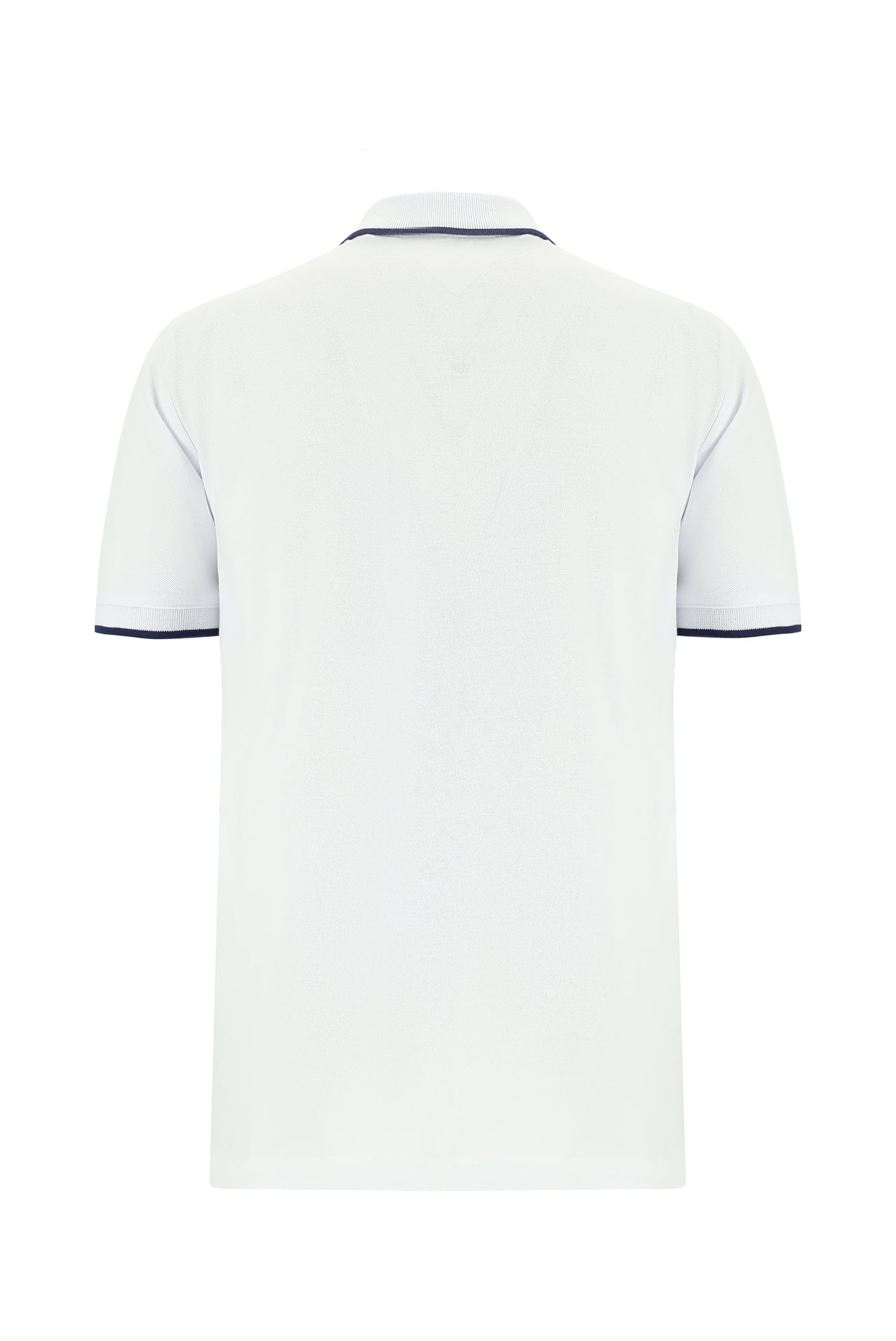 Beyaz Regular Fit Nakışlı Pamuk Polo Yaka T-shirt