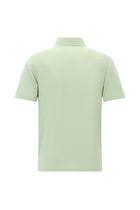 Su Yeşili Regular Fit Desenli Nakışlı Merserize Pamuk Polo Yaka T-shirt