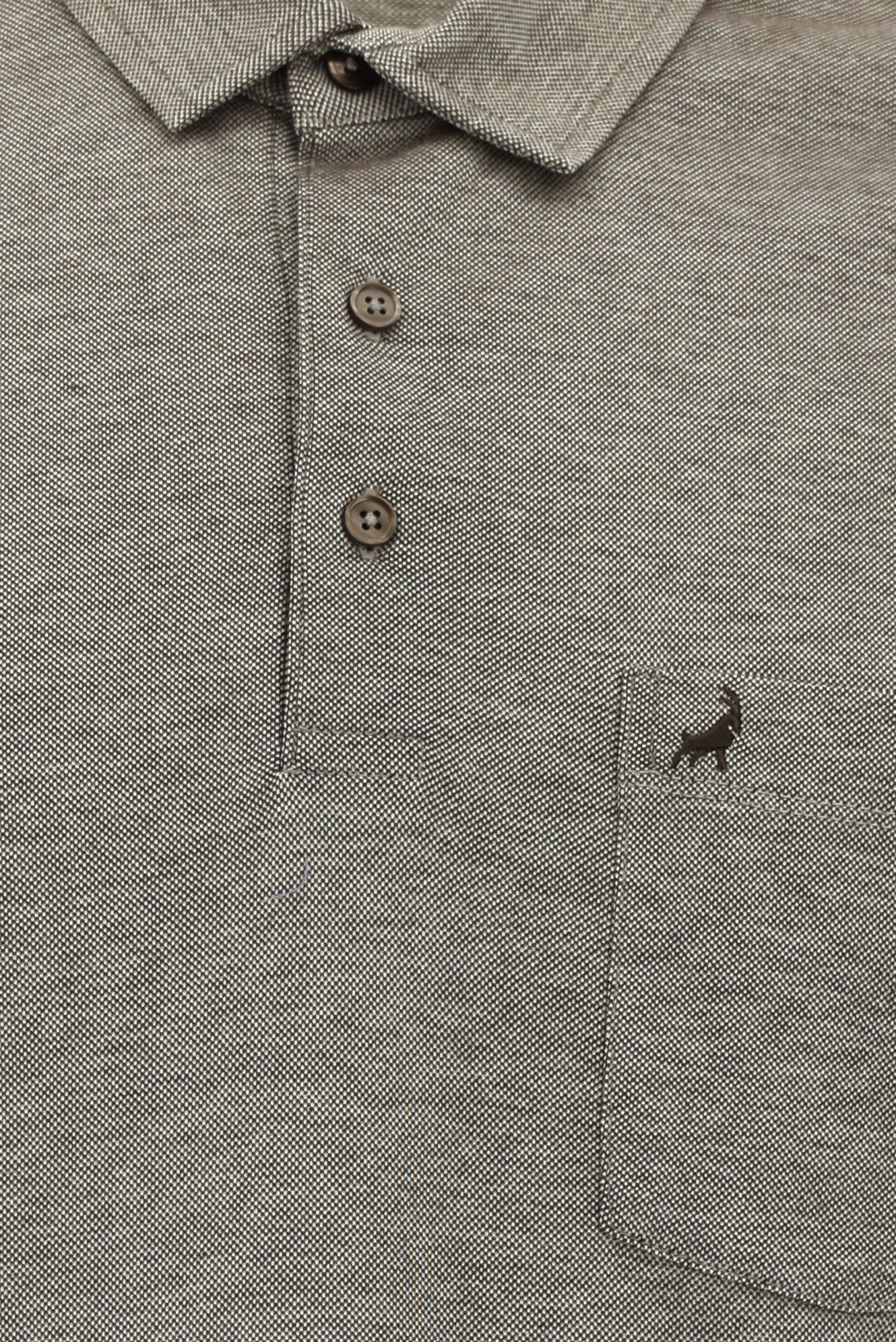 Acı Kahve Regular Fit Desenli Nakışlı Merserize Pamuk Polo Yaka T-shirt