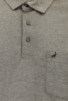 Acı Kahve Regular Fit Desenli Nakışlı Merserize Pamuk Polo Yaka T-shirt