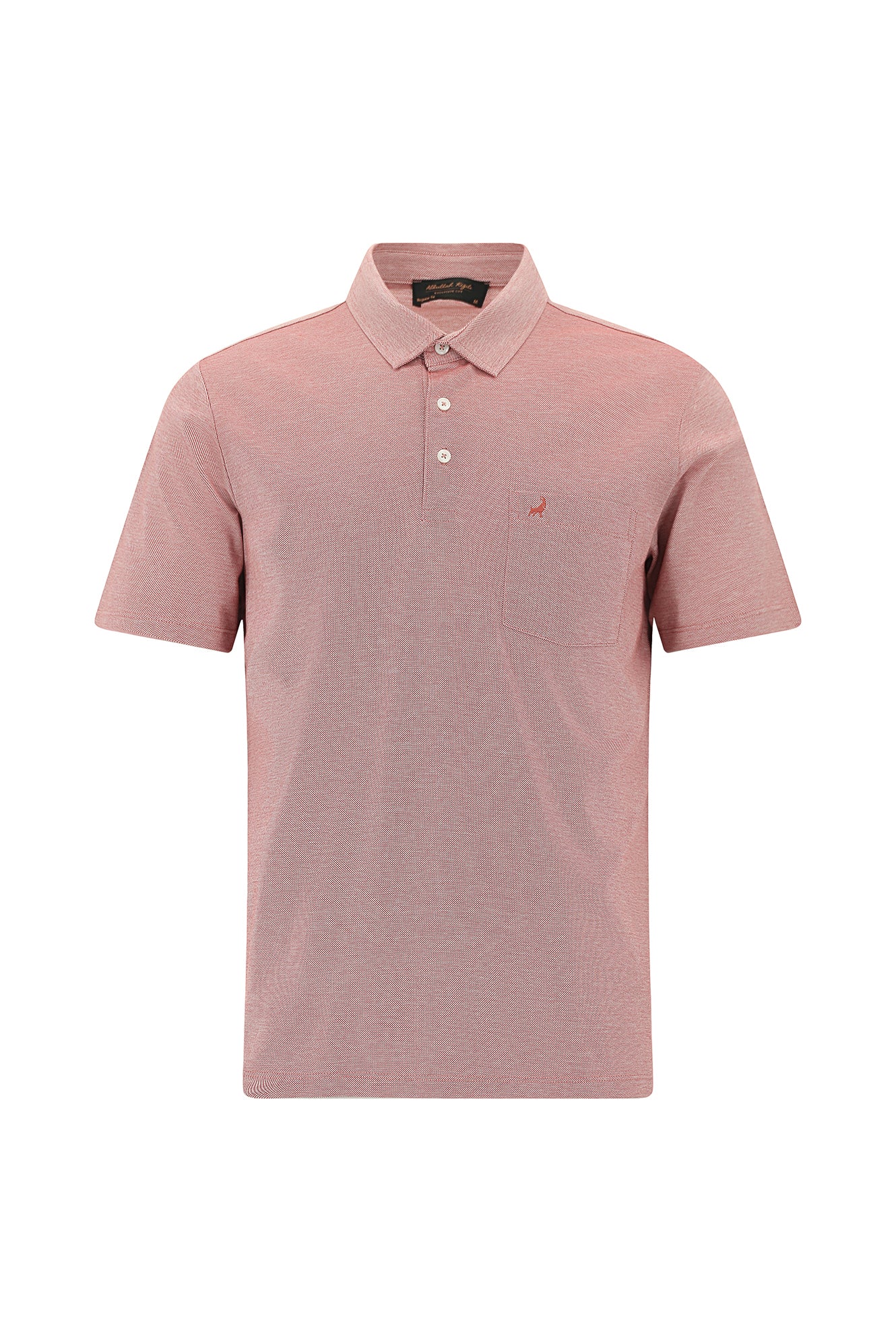 Kiremit Regular Fit Desenli Nakışlı Merserize Pamuk Polo Yaka T-shirt