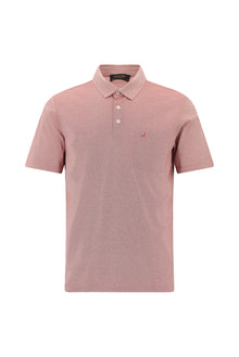 Kiremit Regular Fit Desenli Nakışlı Merserize Pamuk Polo Yaka T-shirt