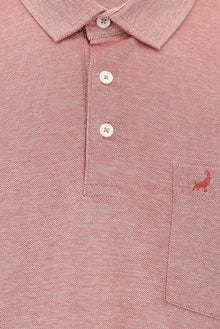 Kiremit Regular Fit Desenli Nakışlı Merserize Pamuk Polo Yaka T-shirt