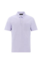 Lila Regular Fit Desenli Nakışlı Merserize Pamuk Polo Yaka T-shirt