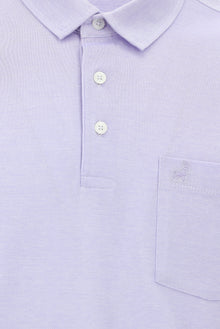 Lila Regular Fit Desenli Nak??l? Merserize Pamuk Polo Yaka T-shirt-Abdullah Ki??l?