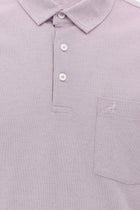 Açık Mor Regular Fit Desenli Nakışlı Merserize Pamuk Polo Yaka T-shirt