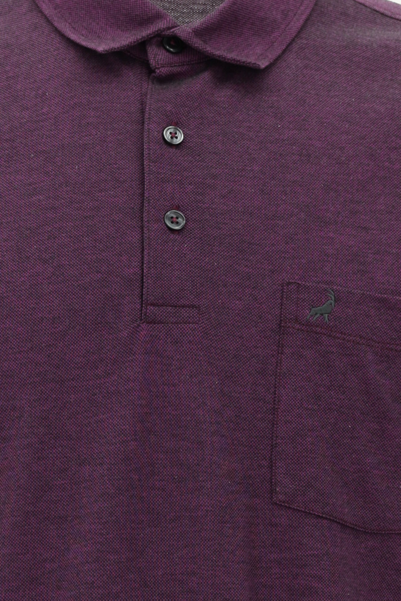 Açık Antrasit Regular Fit Desenli Nakışlı Merserize Pamuk Polo Yaka T-shirt