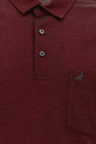 Koyu Antrasit Melanj Regular Fit Desenli Nakışlı Merserize Pamuk Polo Yaka T-shirt