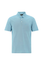 Koyu Turkuaz Regular Fit Desenli Nakışlı Merserize Pamuk Polo Yaka T-shirt