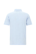 Açık Mavi Regular Fit Desenli Nakışlı Merserize Pamuk Polo Yaka T-shirt