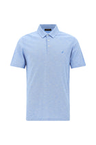 Havacı Mavi Regular Fit Desenli Nakışlı Merserize Pamuk Polo Yaka T-shirt