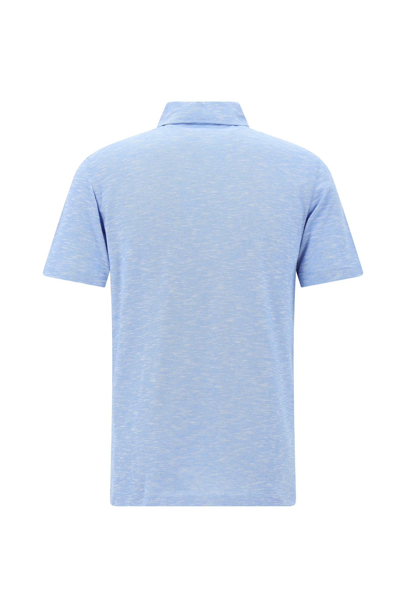 Havacı Mavi Regular Fit Desenli Nakışlı Merserize Pamuk Polo Yaka T-shirt