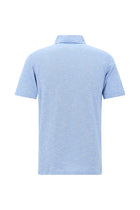 Havacı Mavi Regular Fit Desenli Nakışlı Merserize Pamuk Polo Yaka T-shirt