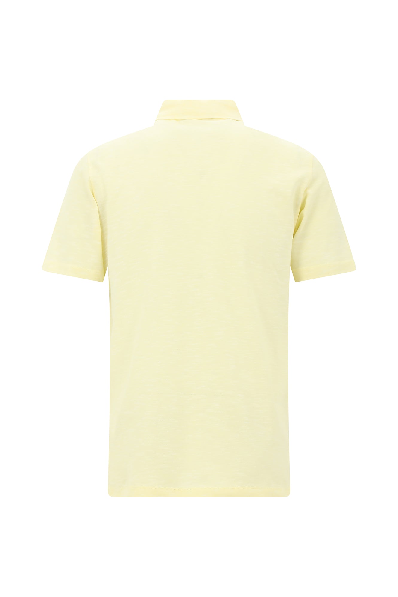 Açık Sarı Regular Fit Desenli Nakışlı Merserize Pamuk Polo Yaka T-shirt