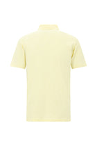 Açık Sarı Regular Fit Desenli Nakışlı Merserize Pamuk Polo Yaka T-shirt