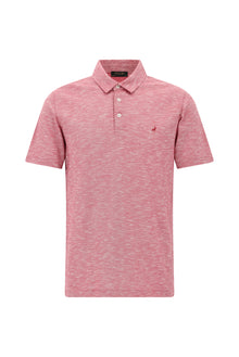 Vişne Regular Fit Desenli Nakışlı Merserize Pamuk Polo Yaka T-shirt