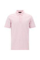 Orta Pembe Regular Fit Desenli Nakışlı Merserize Pamuk Polo Yaka T-shirt