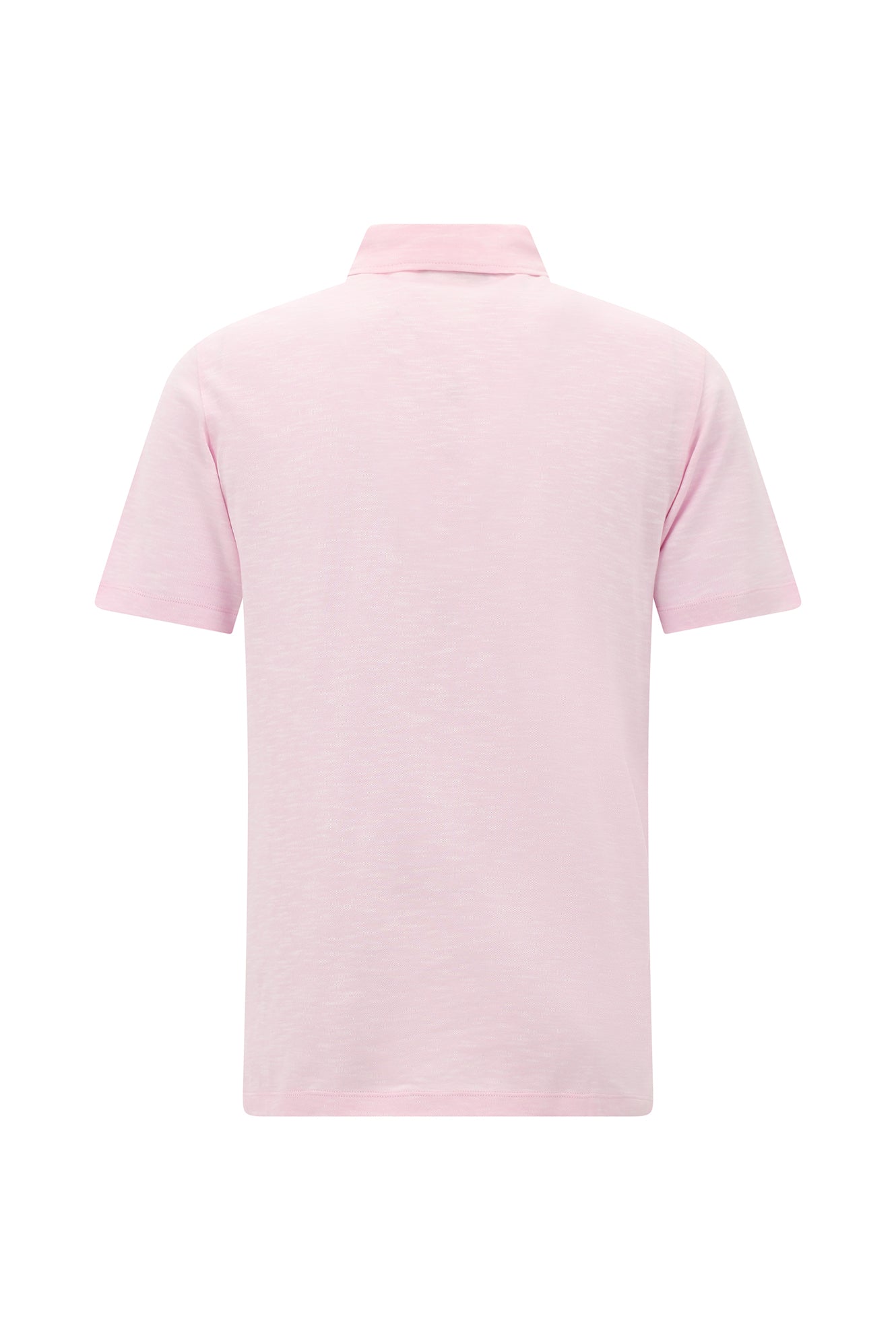 Orta Pembe Regular Fit Desenli Nakışlı Merserize Pamuk Polo Yaka T-shirt