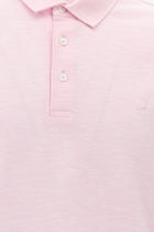 Orta Pembe Regular Fit Desenli Nakışlı Merserize Pamuk Polo Yaka T-shirt