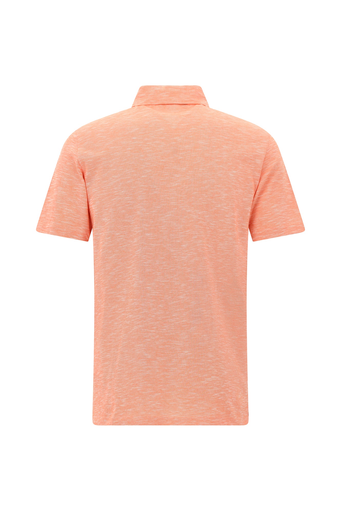 Orta Turuncu Regular Fit Desenli Nakışlı Merserize Pamuk Polo Yaka T-shirt