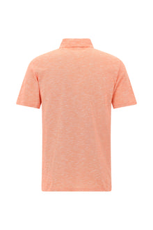 Orta Turuncu Regular Fit Desenli Nakışlı Merserize Pamuk Polo Yaka T-shirt