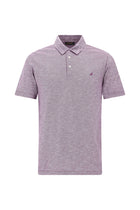 Mor Regular Fit Desenli Nakışlı Merserize Pamuk Polo Yaka T-shirt