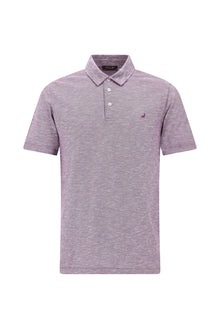 Mor Regular Fit Desenli Nakışlı Merserize Pamuk Polo Yaka T-shirt