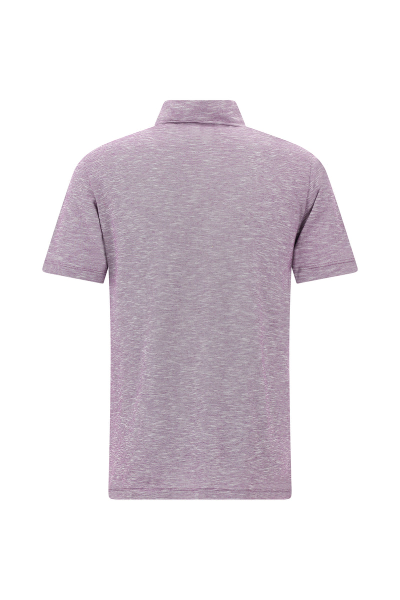 Mor Regular Fit Desenli Nak??l? Merserize Pamuk Polo Yaka T-shirt-Abdullah Ki??l?
