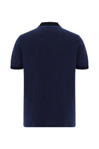 Çivit Mavisi Regular Fit Desenli Nakışlı Merserize Pamuk Polo Yaka T-shirt