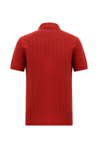 Açık Kırmızı Regular Fit Fermuarlı Desenli Merserize Pamuk Polo Yaka T-shirt