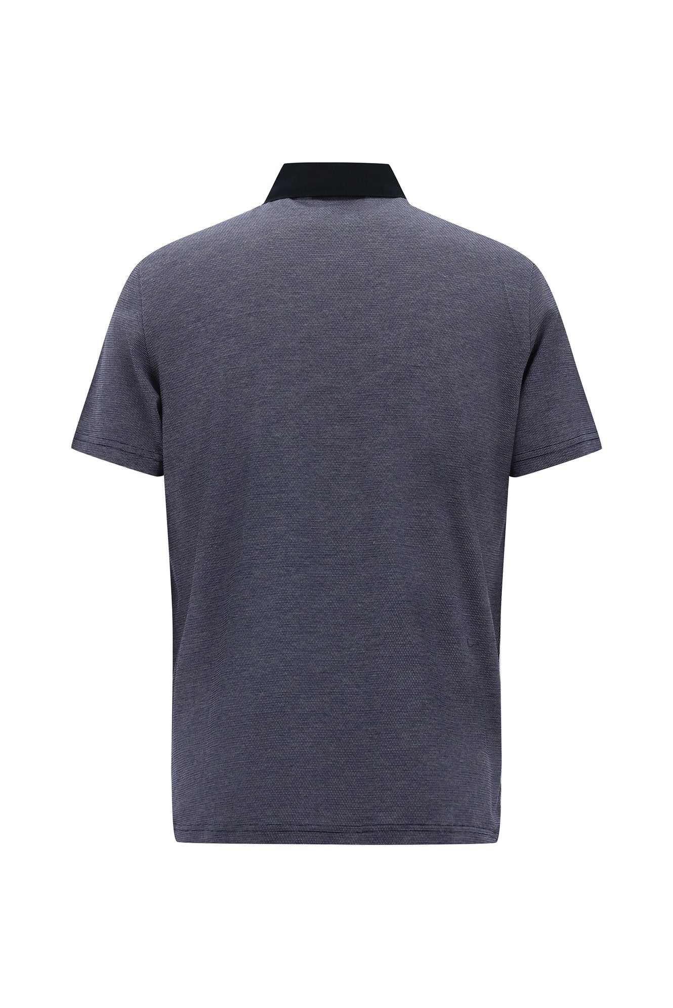 Orta Lacivert Regular Fit Desenli Nakışlı Merserize Pamuk Polo Yaka T-shirt
