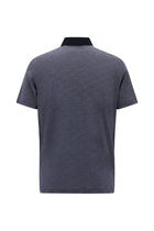 Orta Lacivert Regular Fit Desenli Nakışlı Merserize Pamuk Polo Yaka T-shirt
