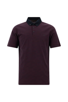 Koyu Lacivert Regular Fit Desenli Nak??l? Merserize Pamuk Polo Yaka T-shirt-Abdullah Ki??l?
