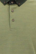 Orta Haki Regular Fit Desenli Nak??l? Merserize Pamuk Polo Yaka T-shirt-Abdullah Ki??l?