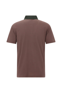 Koyu Haki Regular Fit Desenli Nakışlı Merserize Pamuk Polo Yaka T-shirt