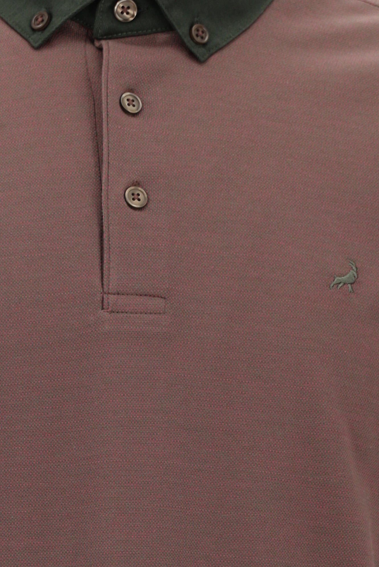 Koyu Haki Regular Fit Desenli Nakışlı Merserize Pamuk Polo Yaka T-shirt